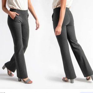 Betabrand Gray Dress Yoga Pants with Pockets! L